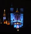 Lyon during the festival of lights: Basilique Notre Dame de Fourvire